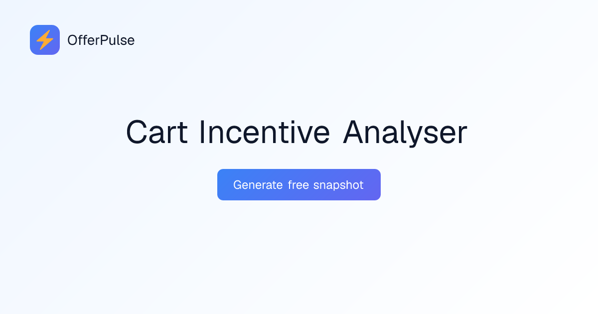 Cart Incentive Analyser | Free AOV Tool by OfferPulse | OfferPulse